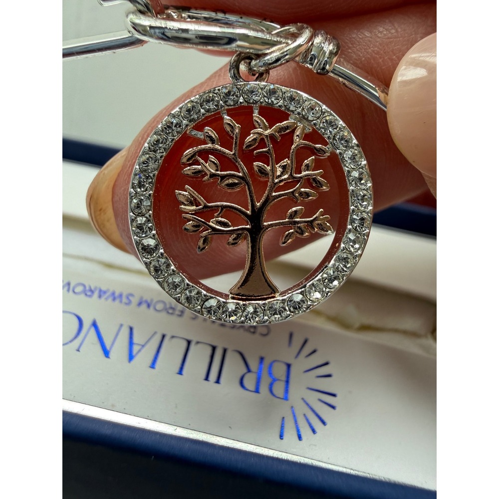 Brilliance Crystals From Swarovski Family Tree Dangle Charm Cuff Bracelet New